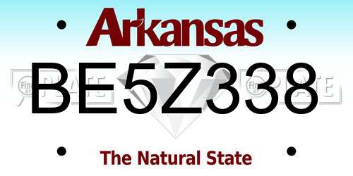 BE5Z338 Arkansas License Plate