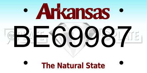 BE69987 Arkansas License Plate