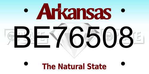 BE76508 Arkansas License Plate