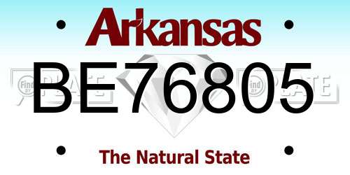 BE76805 Arkansas License Plate