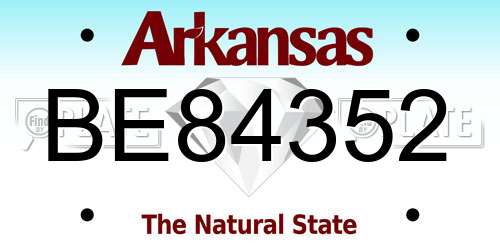 BE84352 Arkansas License Plate