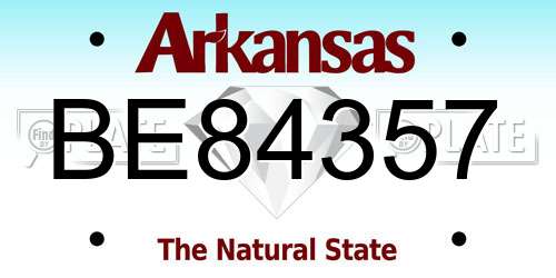 BE84357 Arkansas License Plate