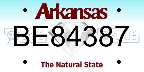 BE84387 Arkansas License Plate