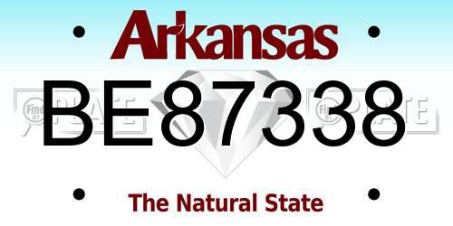 BE87338 Arkansas License Plate