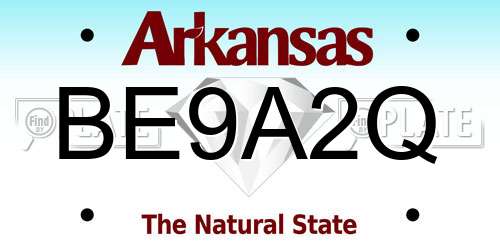 BE9A2Q Arkansas License Plate