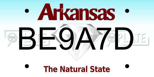 BE9A7D Arkansas License Plate