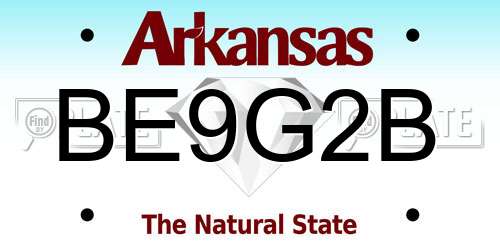 BE9G2B Arkansas License Plate