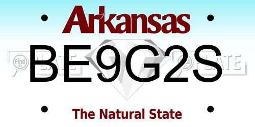 BE9G2S Arkansas License Plate