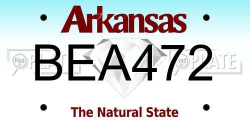 BEA472 Arkansas License Plate
