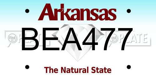 BEA477 Arkansas License Plate