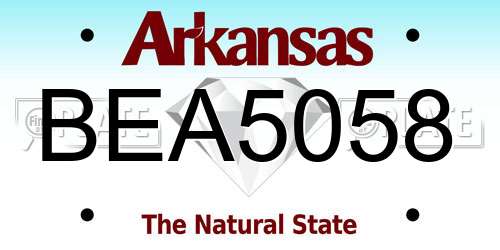 BEA5058 Arkansas License Plate