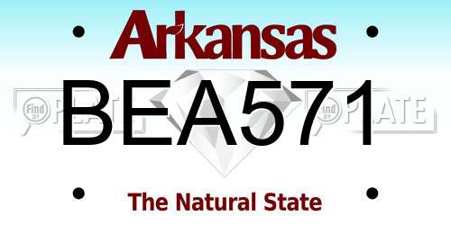 BEA571 Arkansas License Plate