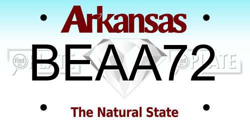 BEAA72 Arkansas License Plate