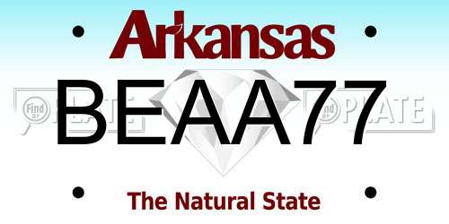 BEAA77 Arkansas License Plate