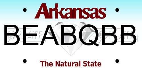 BEABQBB Arkansas License Plate