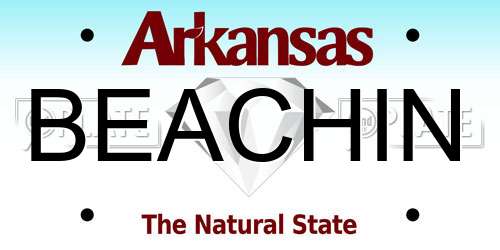 BEACHIN Arkansas License Plate