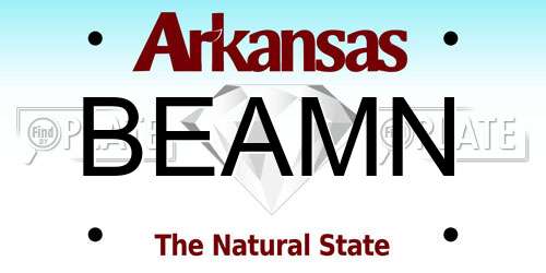 BEAMN Arkansas License Plate
