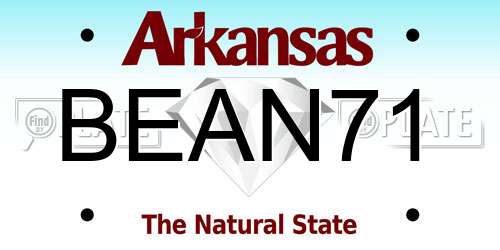 BEAN71 Arkansas License Plate