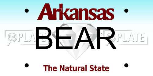 BEAR Arkansas License Plate