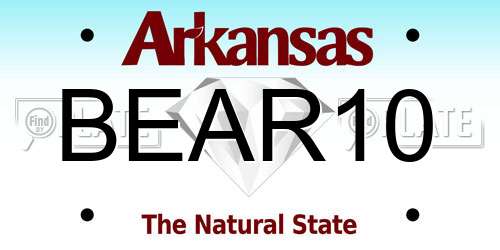 BEAR10 Arkansas License Plate