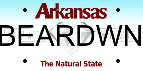 BEARDWN Arkansas License Plate