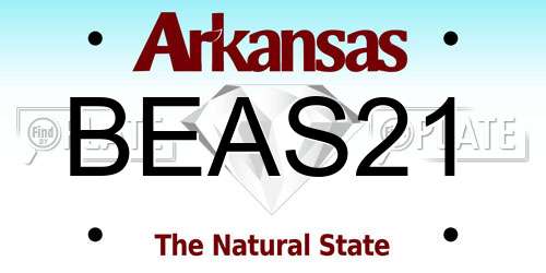 BEAS21 Arkansas License Plate