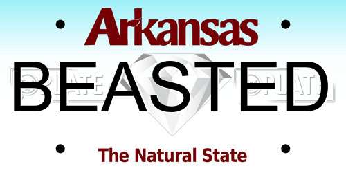 BEASTED Arkansas License Plate