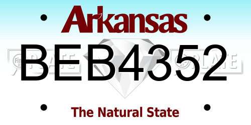 BEB4352 Arkansas License Plate