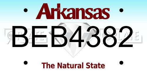 BEB4382 Arkansas License Plate