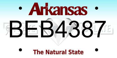 BEB4387 Arkansas License Plate