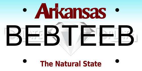 BEBTEEB Arkansas License Plate