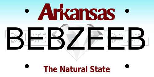 BEBZEEB Arkansas License Plate