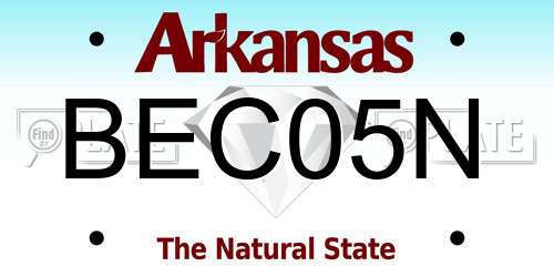 BEC05N Arkansas License Plate