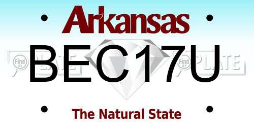 BEC17U Arkansas License Plate