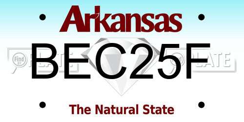 BEC25F Arkansas License Plate