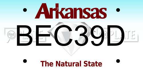 BEC39D Arkansas License Plate