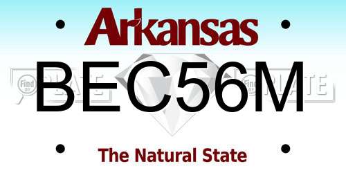 BEC56M Arkansas License Plate