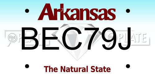 BEC79J Arkansas License Plate