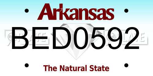 BED0592 Arkansas License Plate