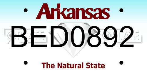 BED0892 Arkansas License Plate