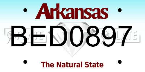 BED0897 Arkansas License Plate