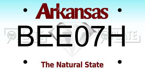 BEE07H Arkansas License Plate