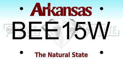 BEE15W Arkansas License Plate