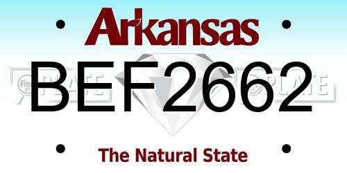 BEF2662 Arkansas License Plate