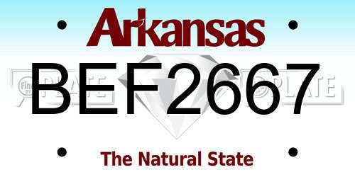BEF2667 Arkansas License Plate