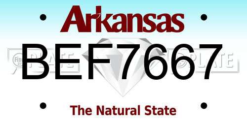 BEF7667 Arkansas License Plate