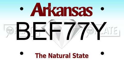 BEF77Y Arkansas License Plate