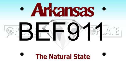 BEF911 Arkansas License Plate