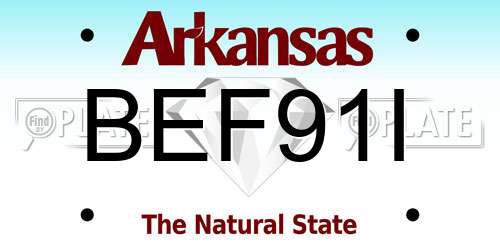 BEF91I Arkansas License Plate