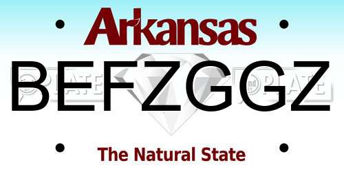 BEFZGGZ Arkansas License Plate
